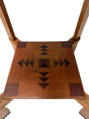 Art Deco Amsterdamse School Two-Tier Side Table with Marquetry 1920s
